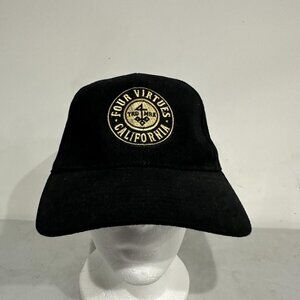 Four Virtues Hat Cap Snap Back One Size Black Embroidered Patch California‎ Mens